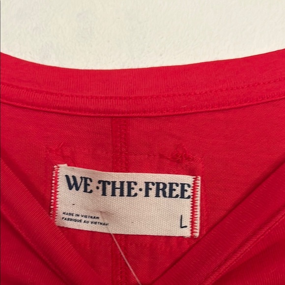 Free People Red Oversized Shirt - Picture 2 of 7